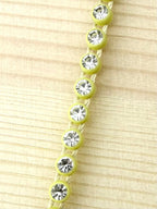 3.2mm Yellow Plastic Rhinestone Banding With Clear Crystal