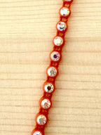 3.2mm Orange Plastic Rhinestone Banding With Clear AB Crystal