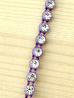 3.2mm Purple Plastic Rhinestone Banding With Clear AB Crystal