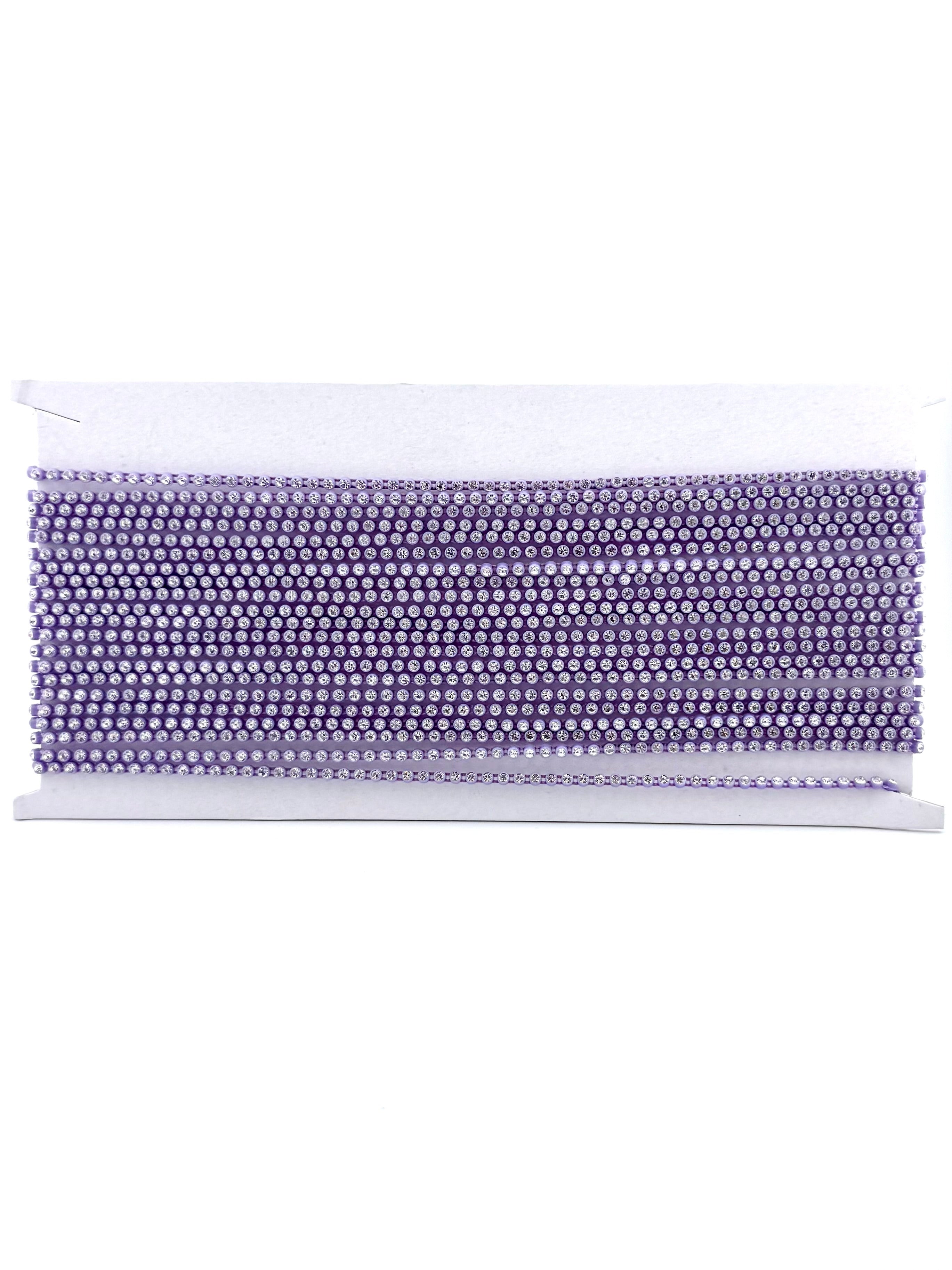 3.2mm Purple Plastic Rhinestone Banding With Clear AB Crystal