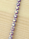 3.2mm Light Purple Plastic Rhinestone Banding With Clear AB Crystal