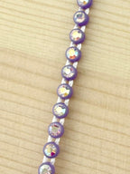 3.2mm Light Purple Plastic Rhinestone Banding With Clear AB Crystal