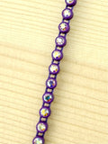 3.2mm Dark Purple Plastic Rhinestone Banding With Clear AB Crystal
