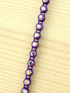 3.2mm Dark Purple Plastic Rhinestone Banding With Clear AB Crystal