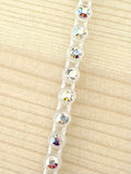 3.2mm Off White Plastic Rhinestone Banding With Clear AB Crystal