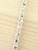 3.2mm Off White Plastic Rhinestone Banding With Clear AB Crystal