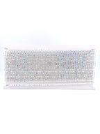 3.2mm Off White Plastic Rhinestone Banding With Clear AB Crystal