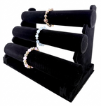 Velvet 3-Tier Bracelet Display Stand Black