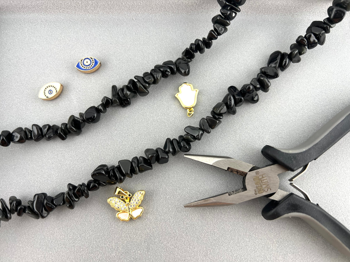 Natural Stone Black Obsidian Chip Beads 5-8mm