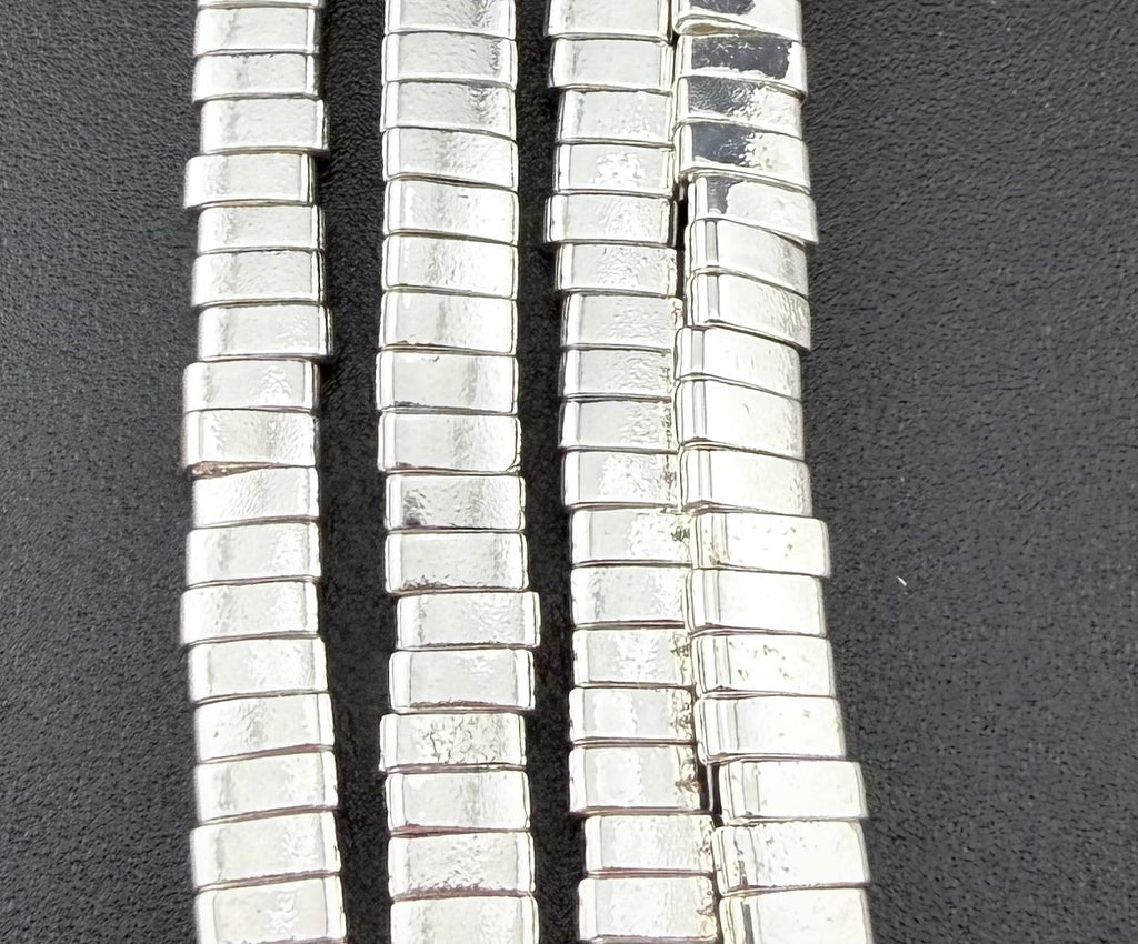Silver Half Tila Hematite Beads 2.2x5.5mm