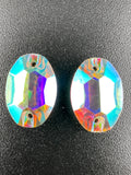 Glass Sew-on Oval Shape Rhinestone Crystal AB