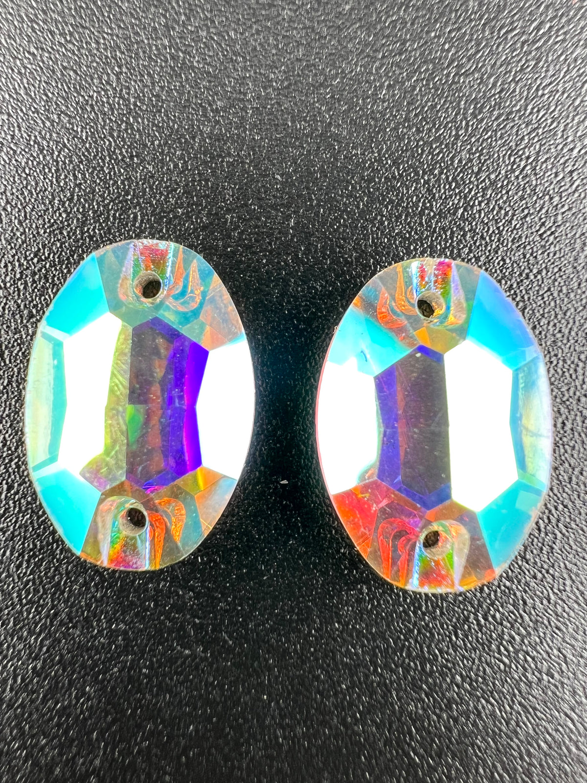 Glass Sew-on Oval Shape Rhinestone Crystal AB