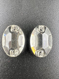 Glass Sew-on Oval Shape Rhinestone Crystal Clear