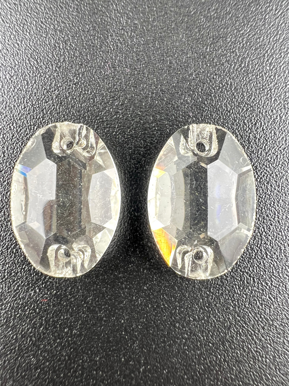 Glass Sew-on Oval Shape Rhinestone Crystal Clear