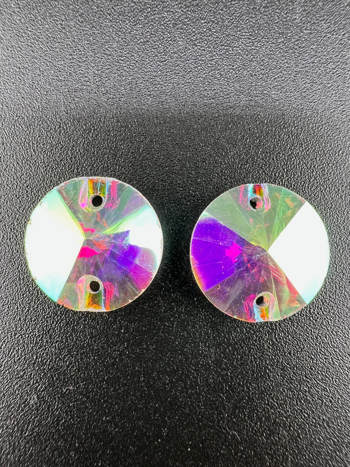 Glass Sew-on Round Shape Rhinestone Crystal AB