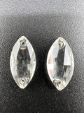 Glass Sew-on Navette Shape Rhinestone Crystal Clear