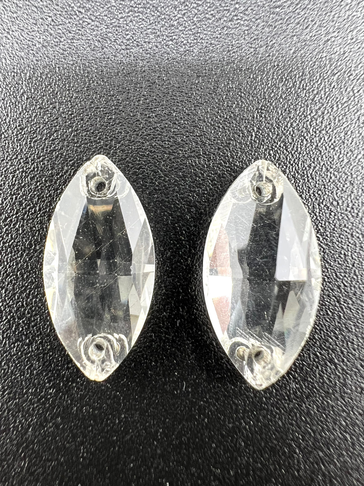 Glass Sew-on Navette Shape Rhinestone Crystal Clear