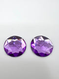 Acrylic Gem Round Shape Cabochons Amethyst Colour