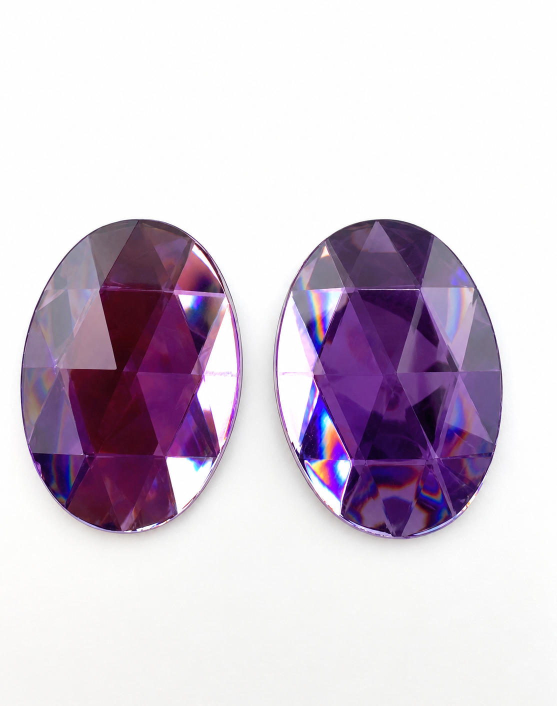 Acrylic Gem Oval Shape Cabochons Amethyst Colour