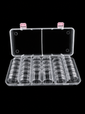 Clear Round Bead Storage Containers With Case  – 28 Pieces