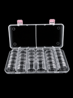Clear Round Bead Storage Containers With Case  – 28 Pieces