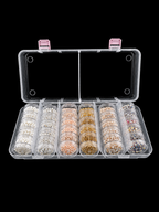 Clear Round Bead Storage Containers With Case  – 28 Pieces