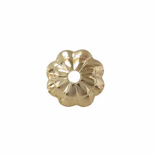 14K Gold Filled  Flower Bead Cap with 1mm Diameter hole