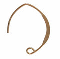 14K Gold Filled V Shape Flattened Ear Wire with 4mm Loop