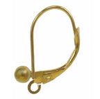 14K Gold Filled 3mm Ball Lever Back with loop (Pair)