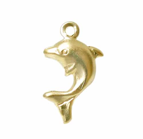 14K Gold Filled Dolphin Charm with 2mm Loop