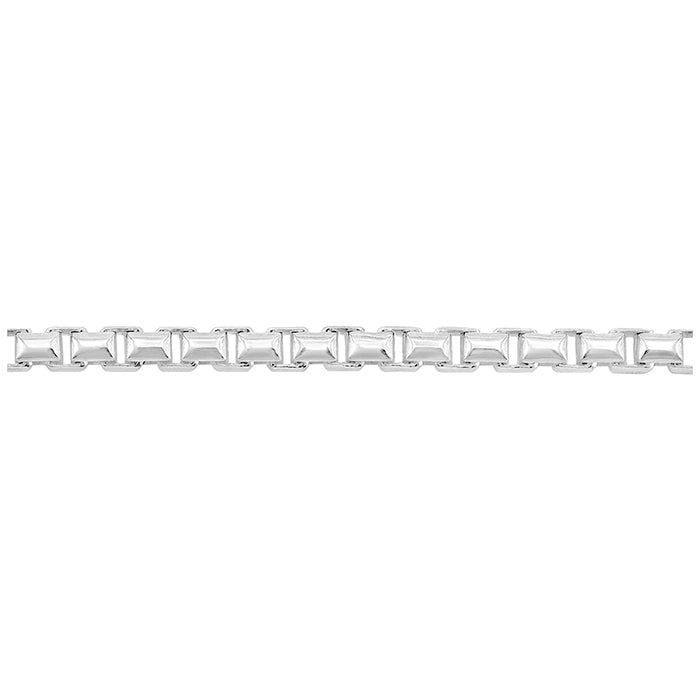 Sterling Silver, 1mm Diamond Cut Rounded Box Chain.