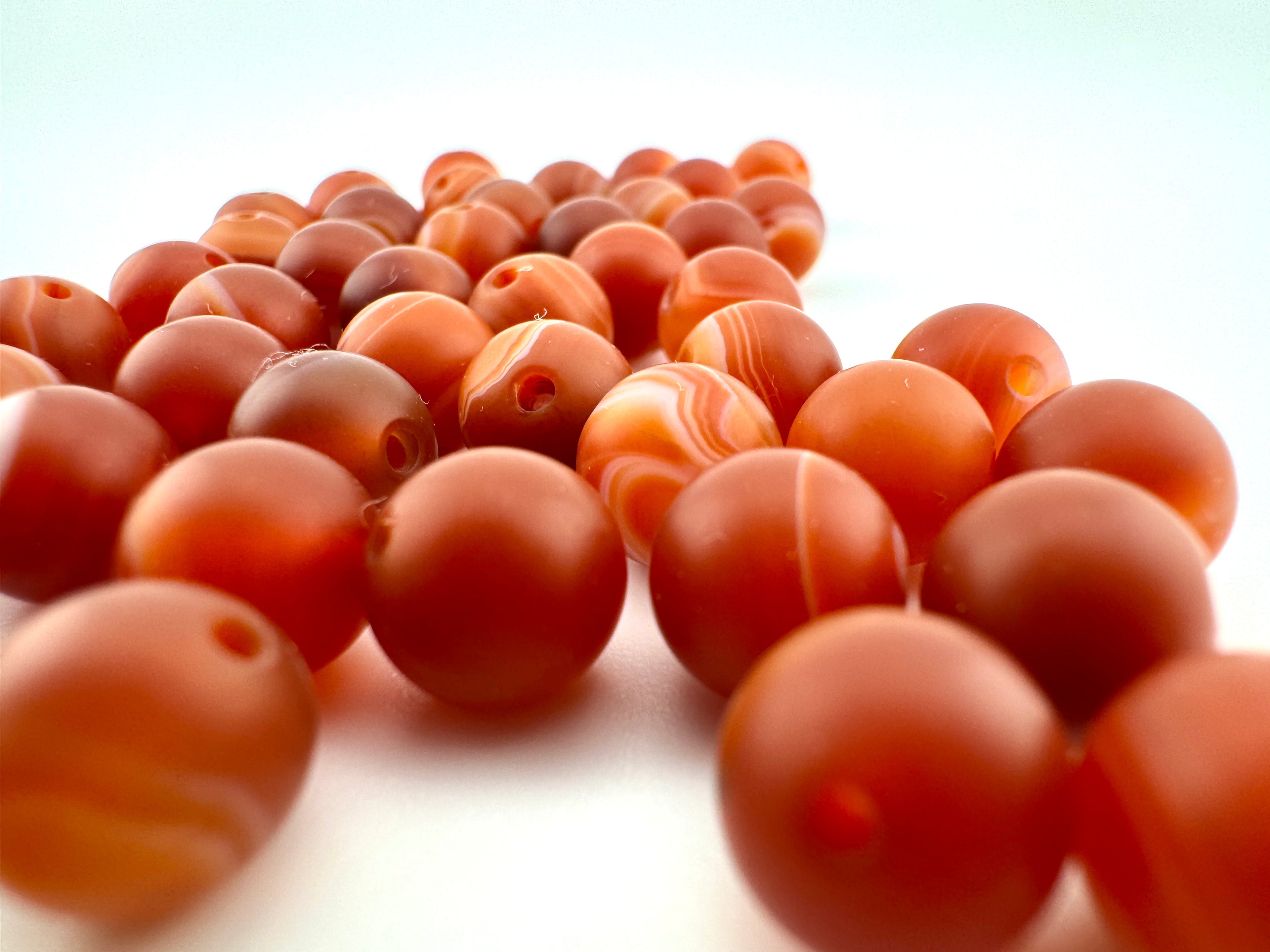 Matte Banded Carnelian Bracelet Available in 6mm, 8mm Sizes
