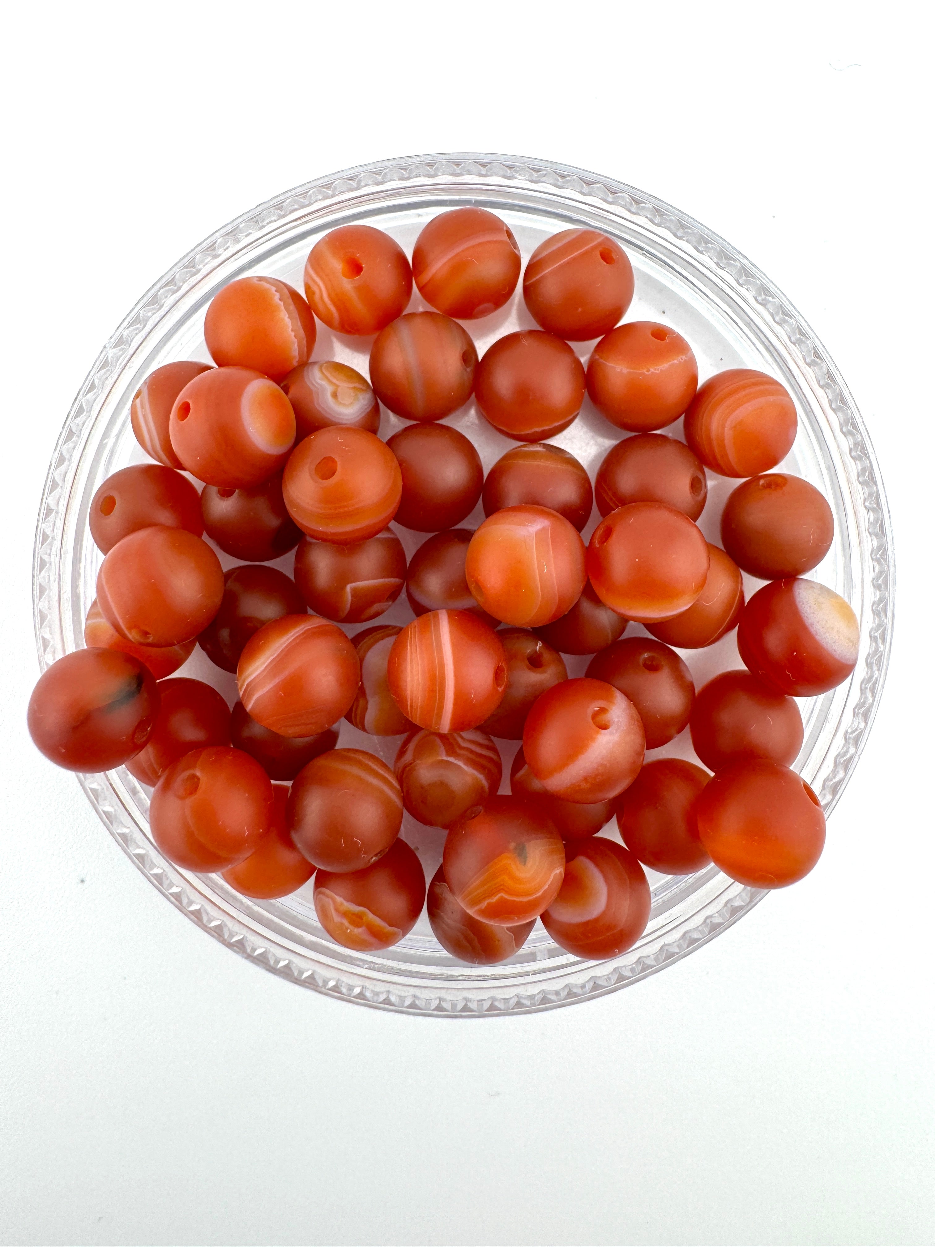 Matte Banded Carnelian Bracelet Available in 6mm, 8mm Sizes