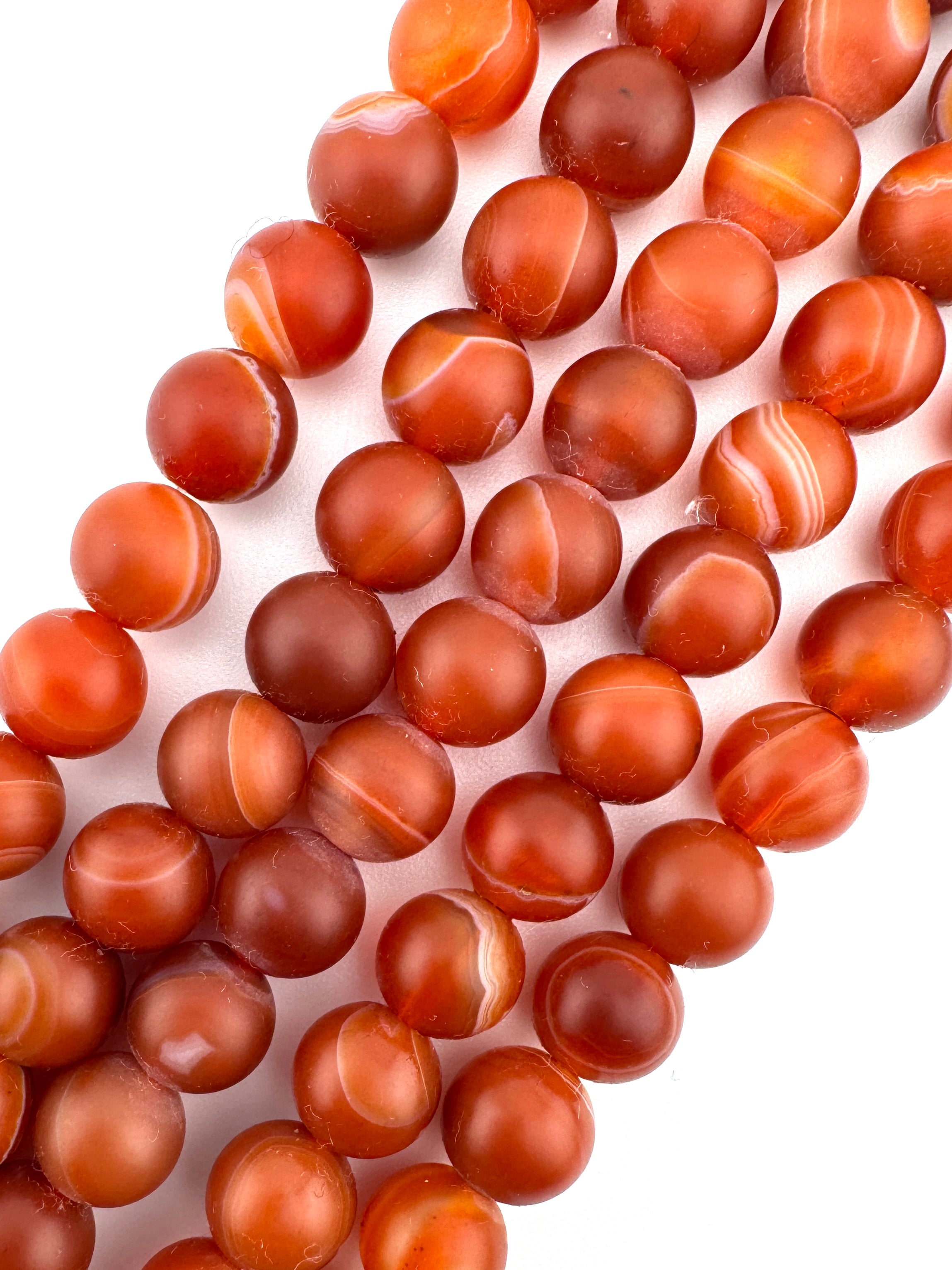 Matte Banded Carnelian Bracelet Available in 6mm, 8mm Sizes