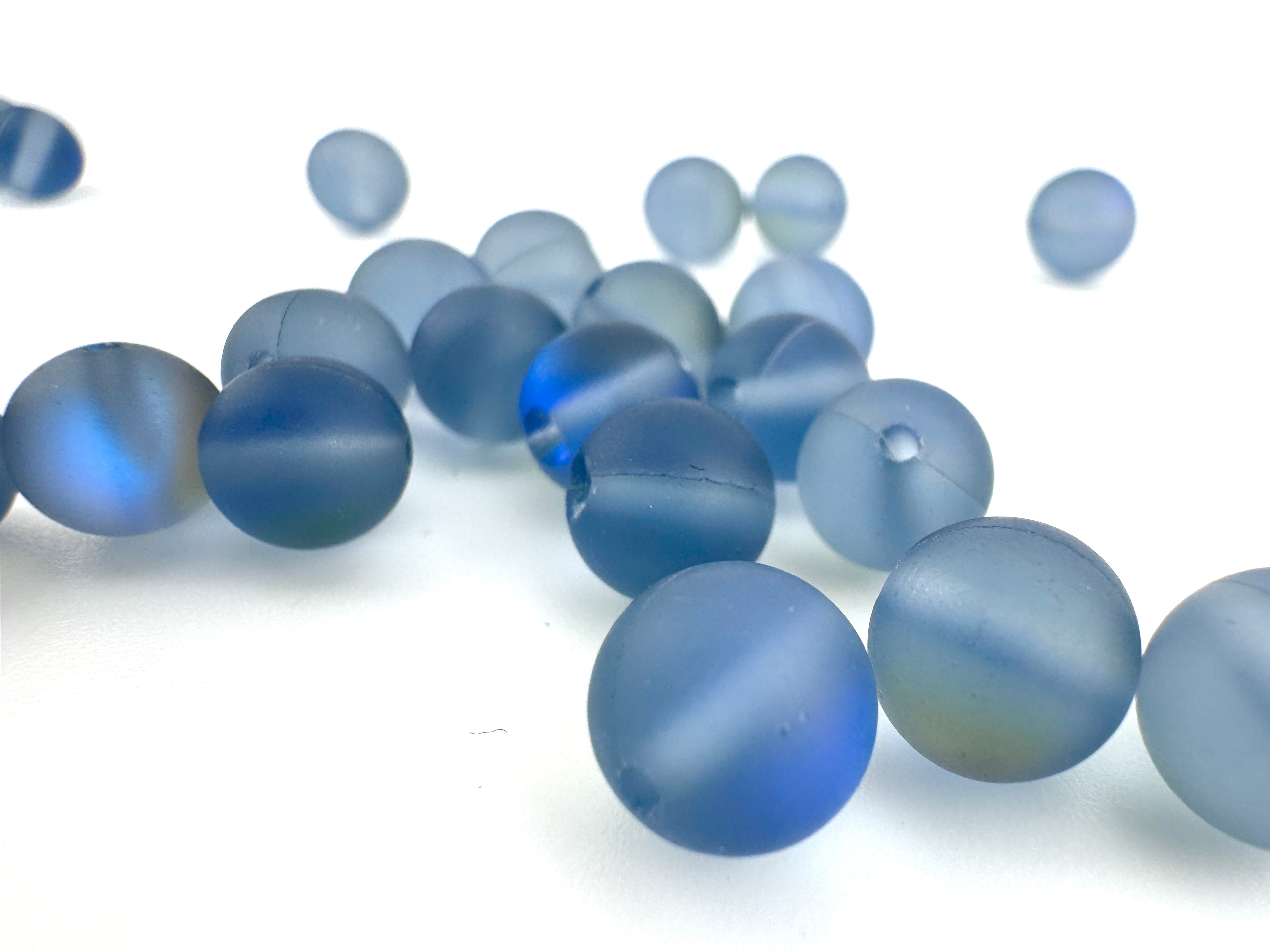 Black Matte Moon Light Qz Beads Available in 6mm, 8mm Sizes