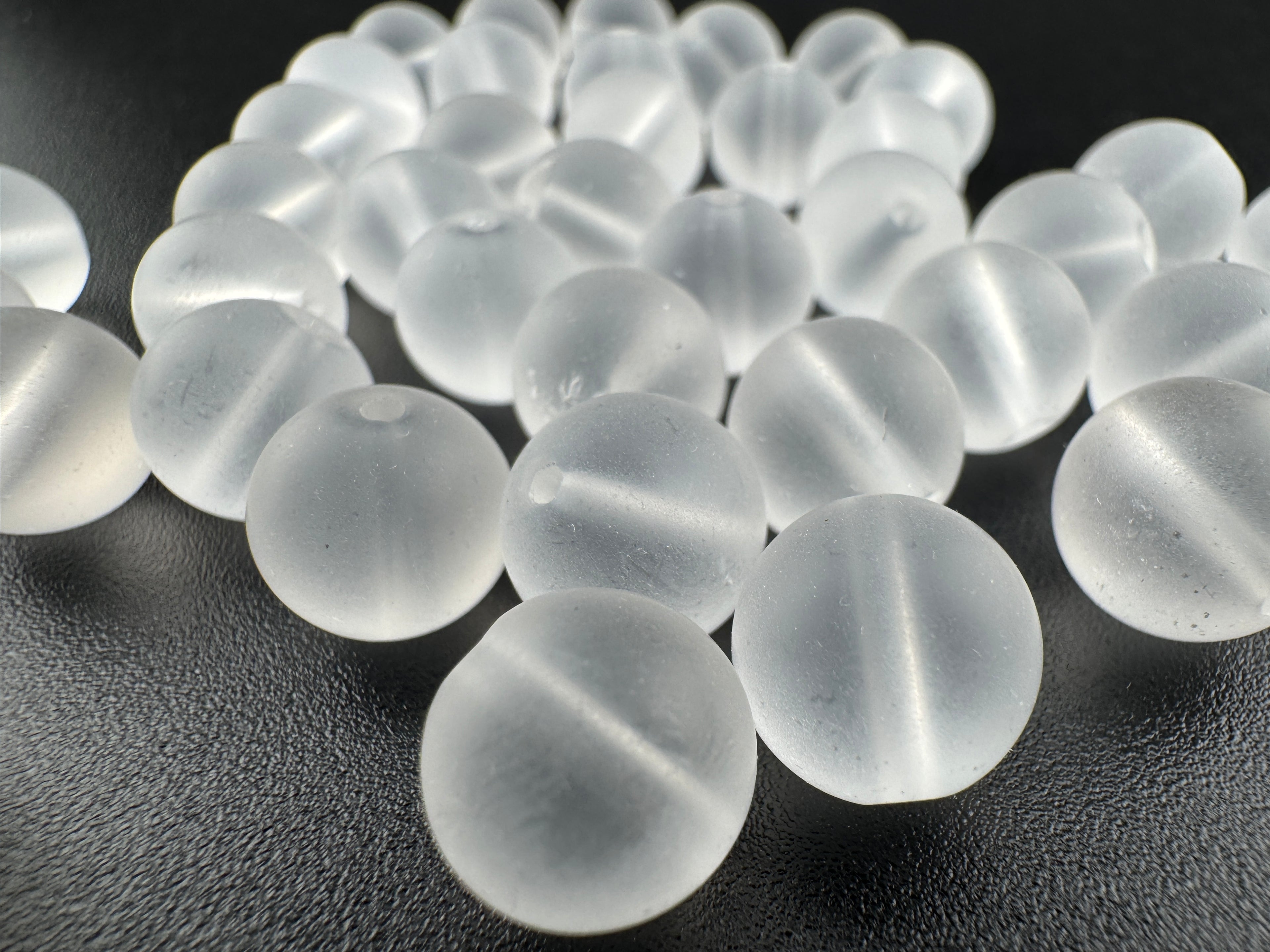 Matte Clear Quartz Beads Available in 6mm, 8mm, 10mm Sizes