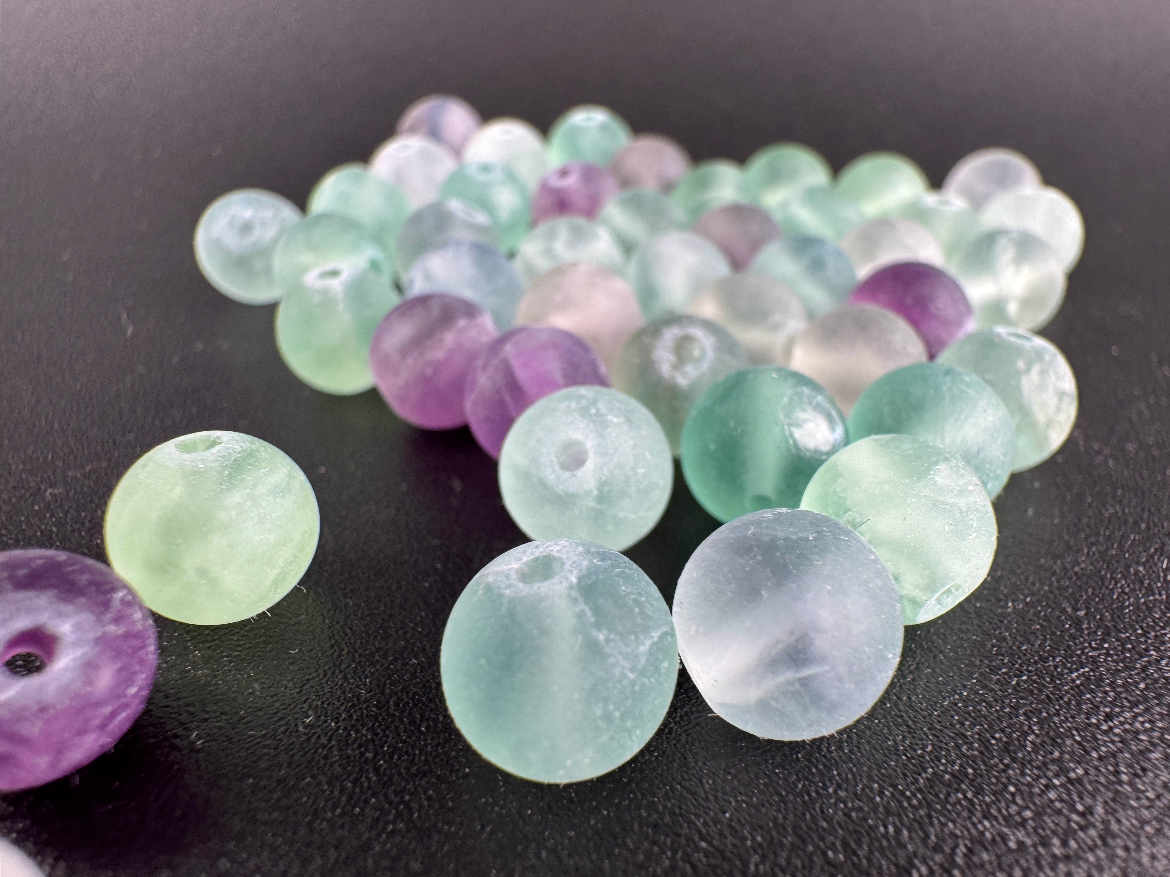 Matte Fluorite Beads Available in 6mm, 8mm Sizes