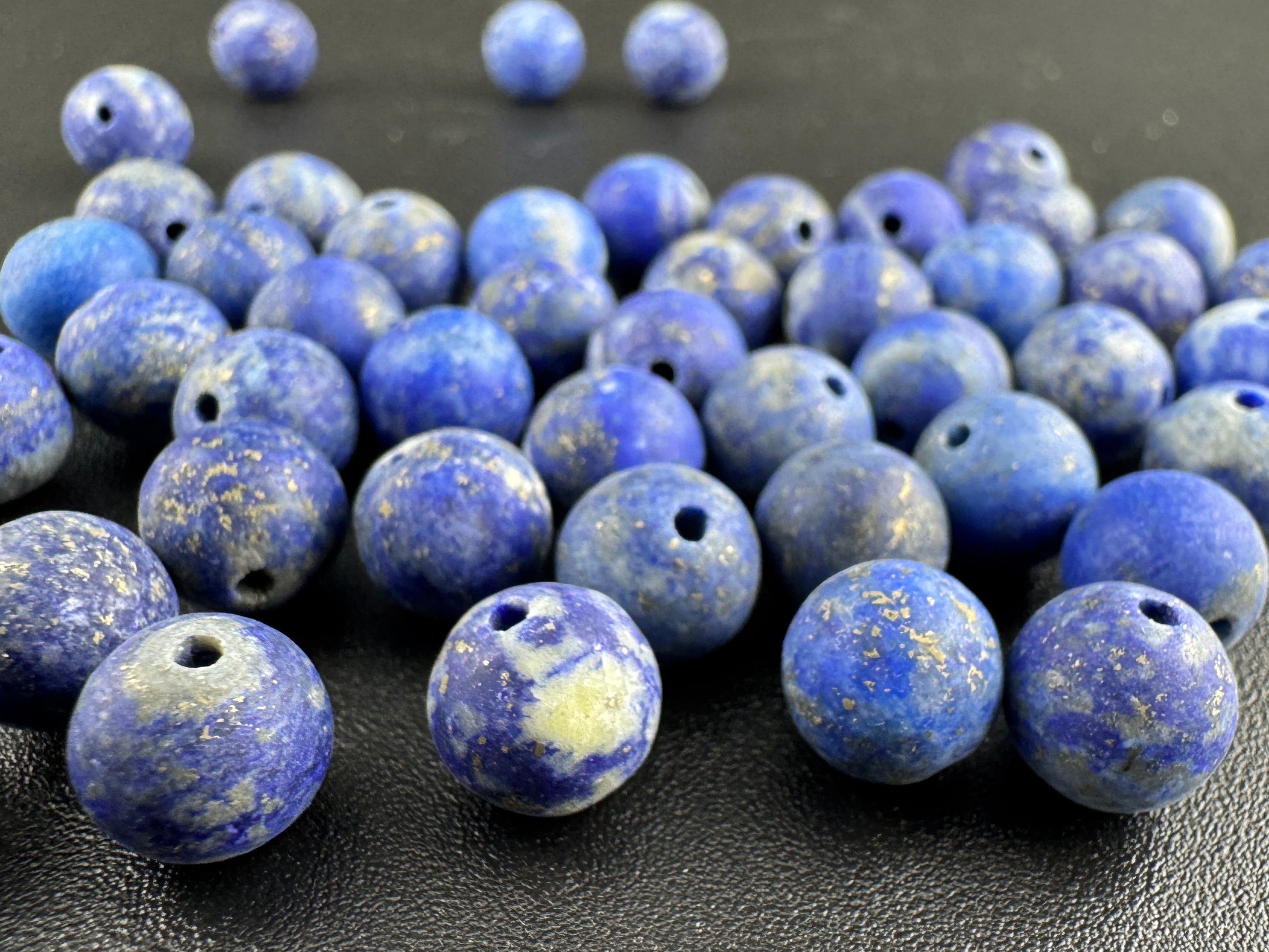 Matte Lapis Lazulie Bracelet Available in 6mm, 8mm Sizes