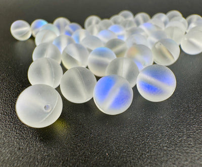 Matte Moon Light Qz Man Made Beads Available in 6mm, 8mm, 10mm, 12mm Sizes