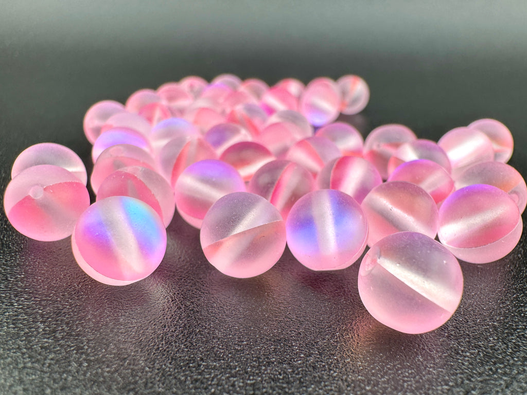 Matte Pink Moon Light Quartz Beads Available in 6mm, 8mm Sizes