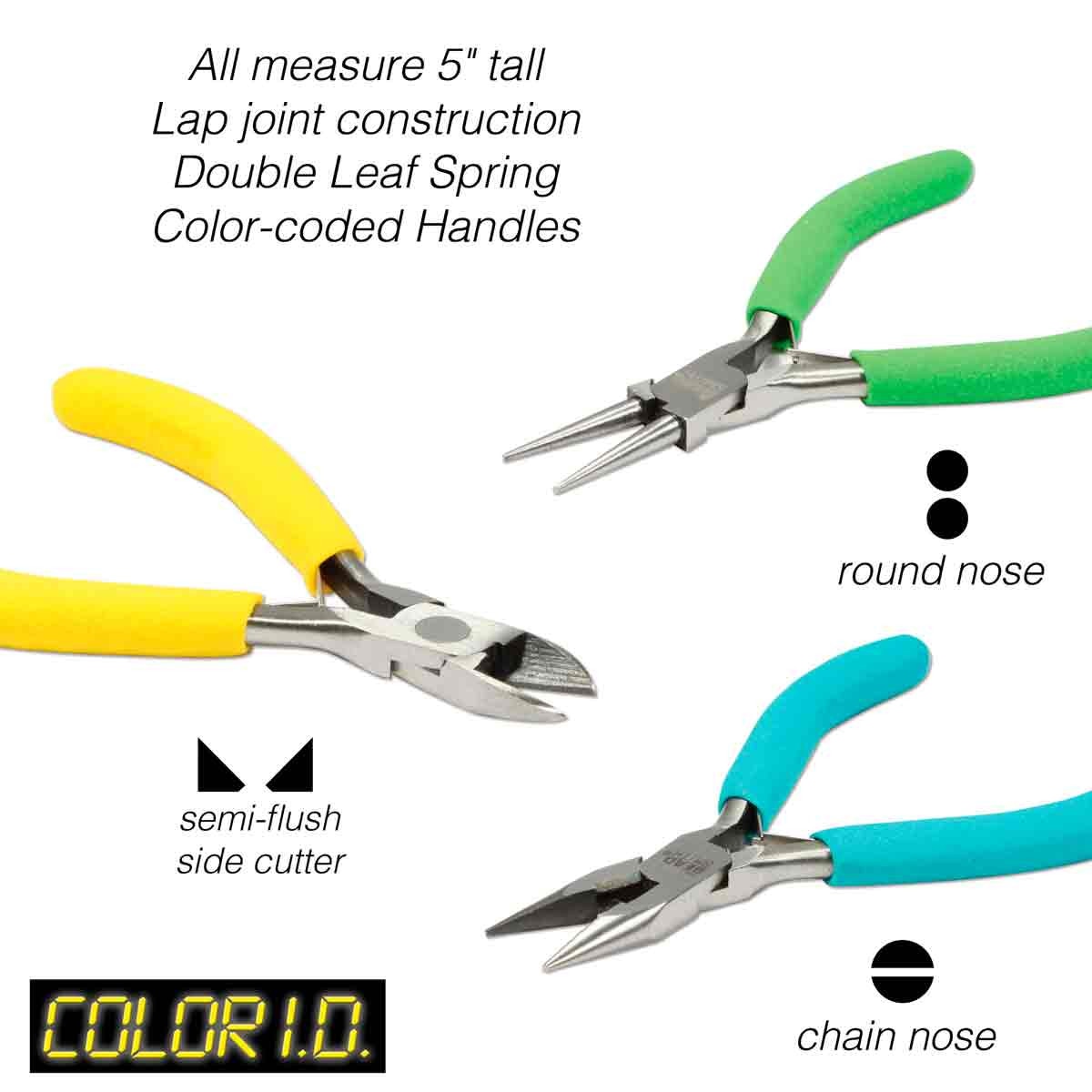 3-Piece Economy Jewelry Making Pliers Set – Chain Nose, Round Nose & Side Cutter Pliers