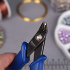 BeadSmith Economy Flush Cutter with Blue Handles – 5″ Precision Wire Cutting Tool for Jewelry & Craft Projects