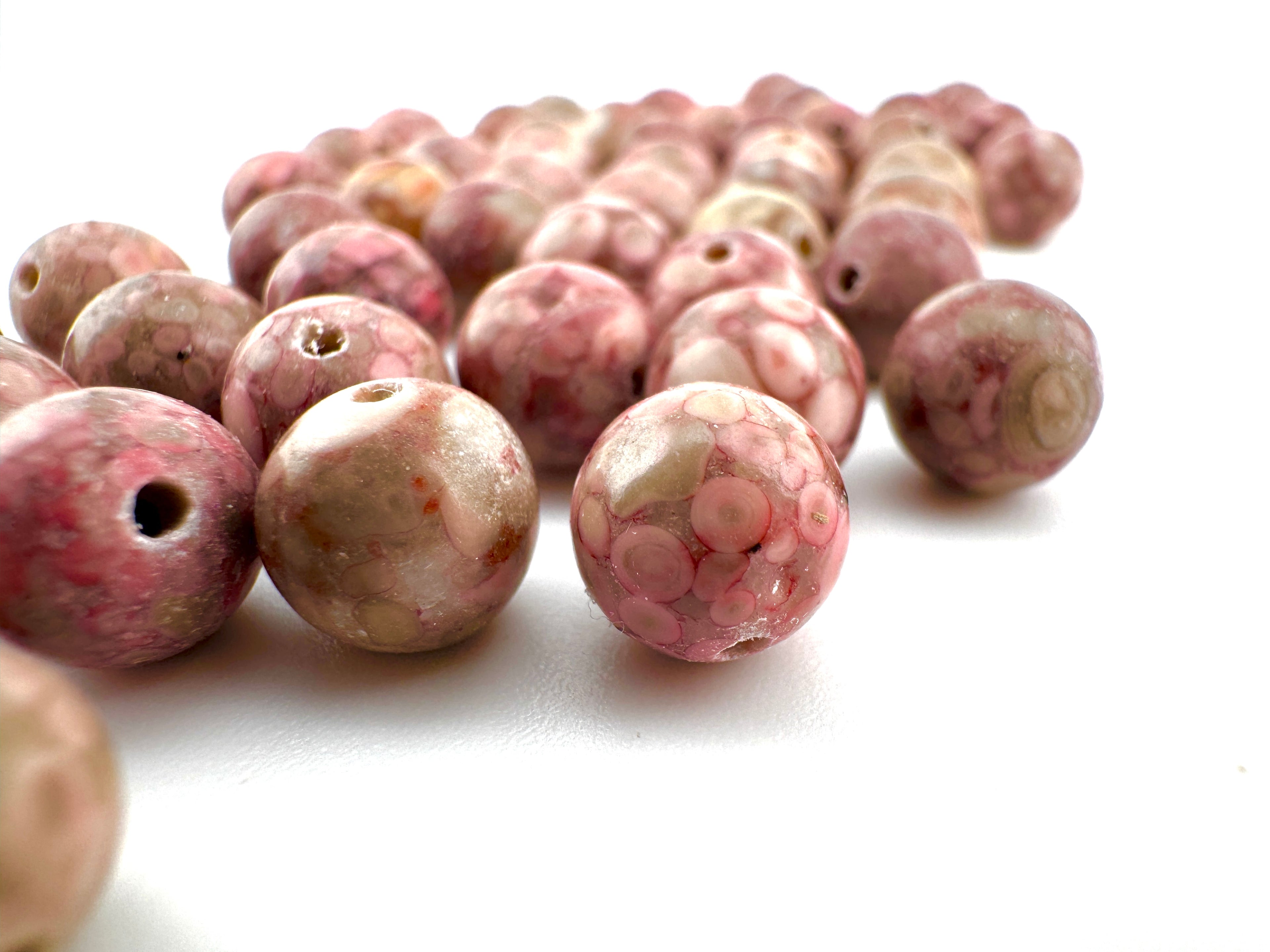 Pink Sea Lilly Jasper Beads Available in 6mm, 8mm Sizes