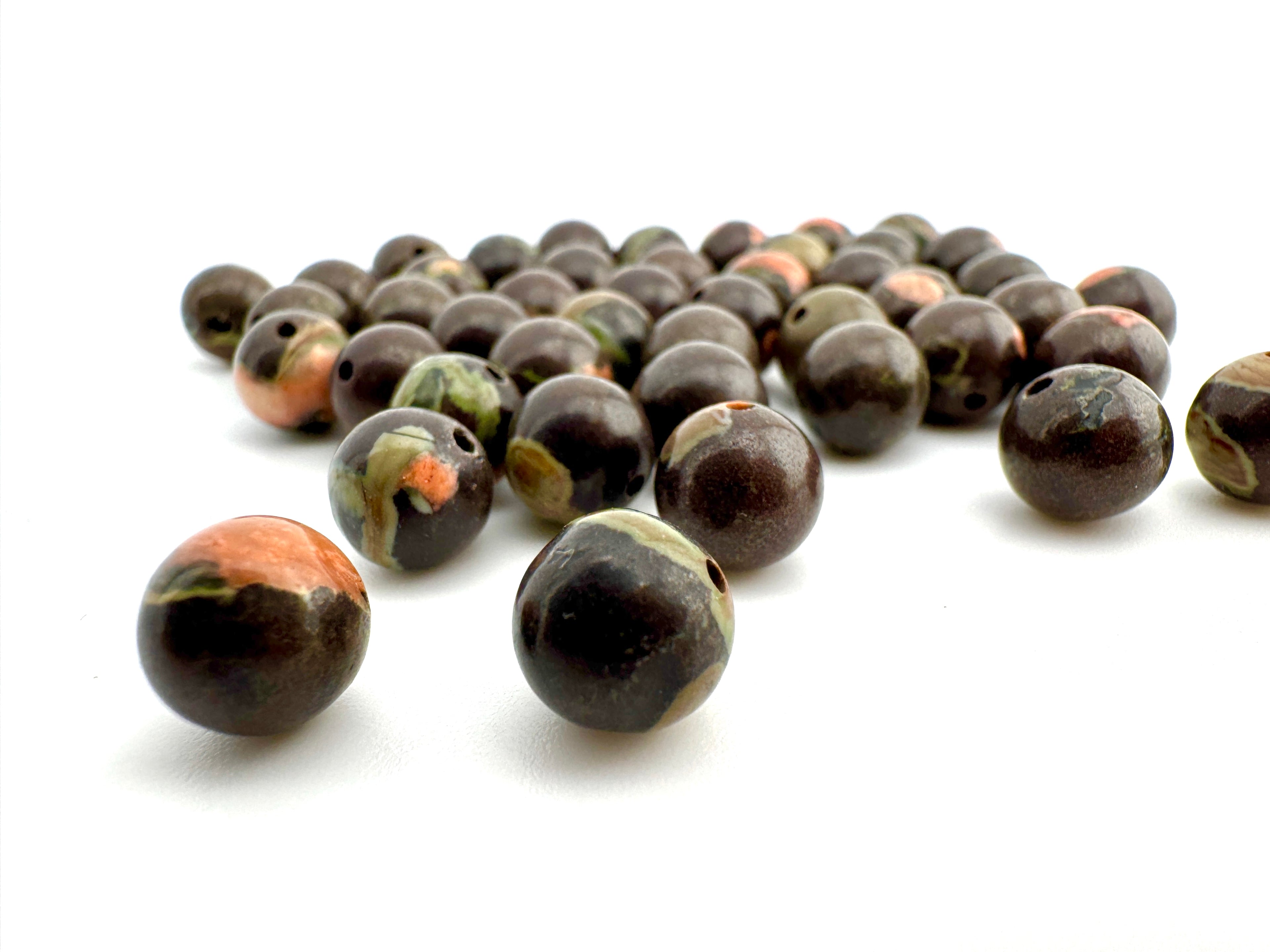 Plum Blossom Agate Beads Available in 6mm, 8mm Sizes