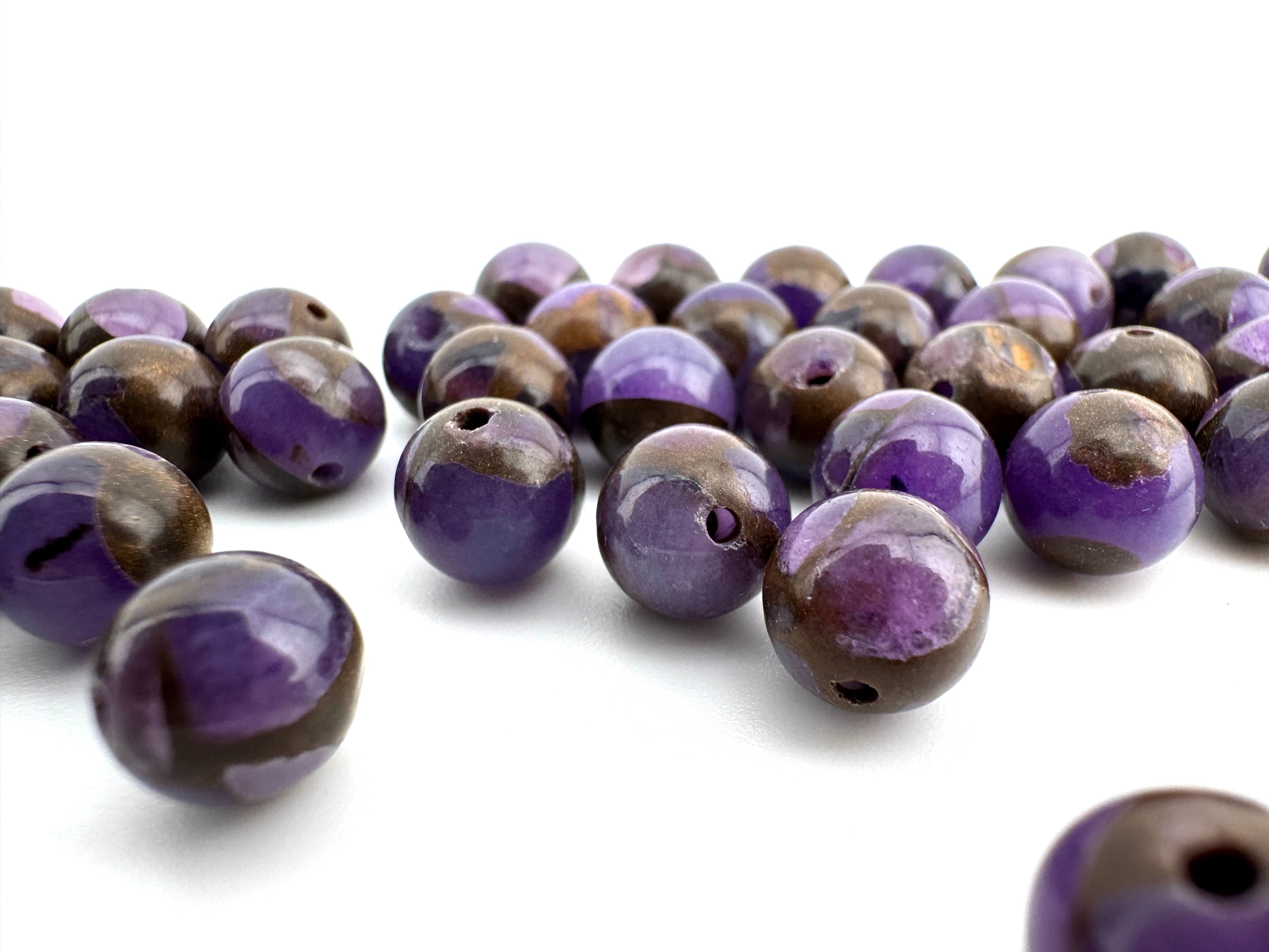 Suspended Copper Purple Beads Available in 6mm, 8mm Sizes