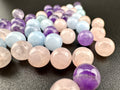 Amethyst Rose Quartz Aquamarin Trio Bead Available in 6mm, 8mm sizes