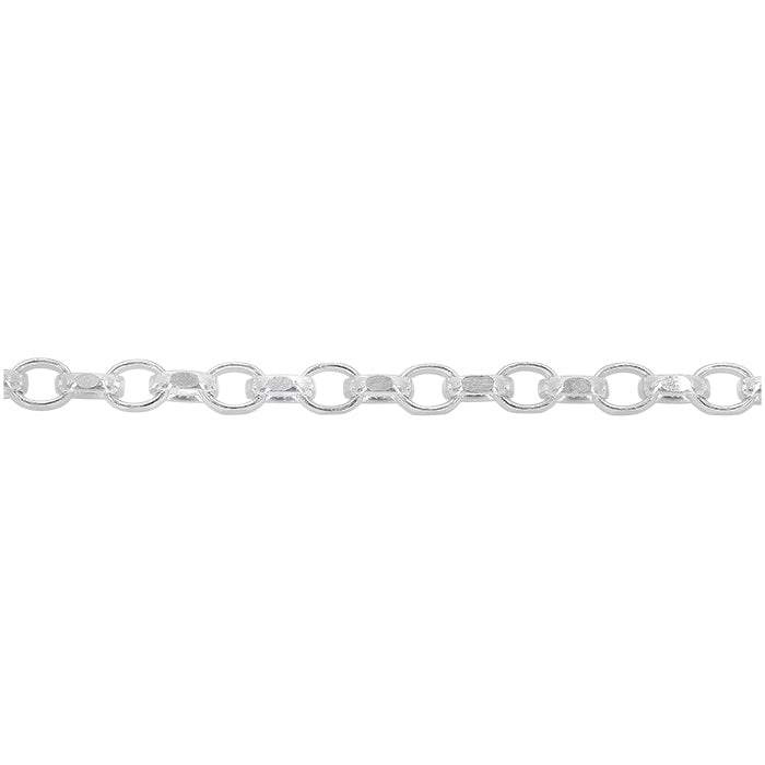 Sterling Silver, 1.5mm Diamond Cut Oval Light Belcher Chain