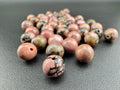 Rhodonite Beads Available in 4mm, 6mm, 8mm Sizes