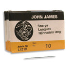 John James #10, #11 and #12 Sharps Needles – Hand Sewing & Beading Needles, 25-Pack