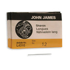 John James #10, #11 and #12 Sharps Needles – Hand Sewing & Beading Needles, 25-Pack